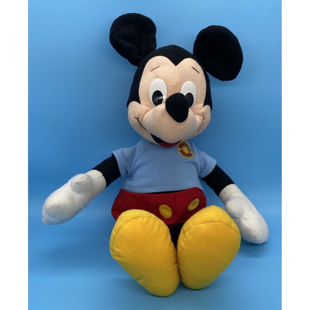 Vintage 1988 Playskool Disney Talking Mickey Mouse Pull String Plush 22" WORKS